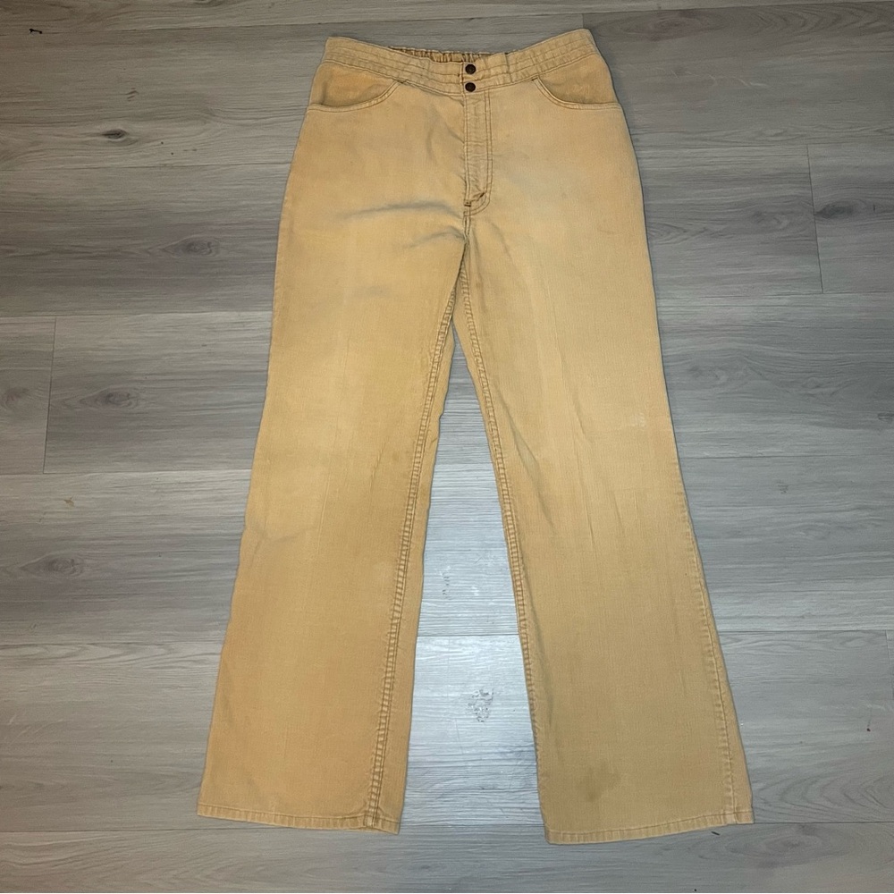 Vintage 80’s Levi’s Men’s 36x34 Tan Khaki Corduroy Pants White Tab Talon Zipper